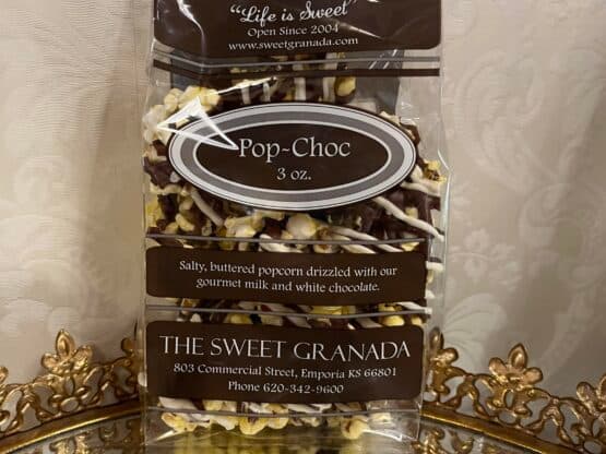 bag of gourmet chocolate popcorn