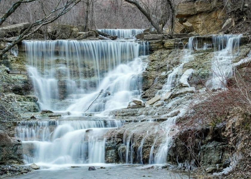 Water rushing down rocks at Chase Falls. Water rushing down rocks at Chase Falls.